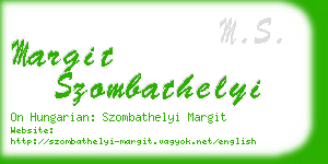 margit szombathelyi business card